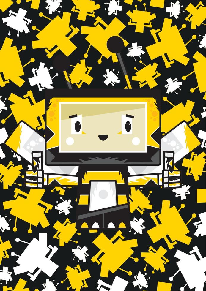 Cute Cartoon Honey Bee with Thumbs Up on Patterned Background Illustration vector