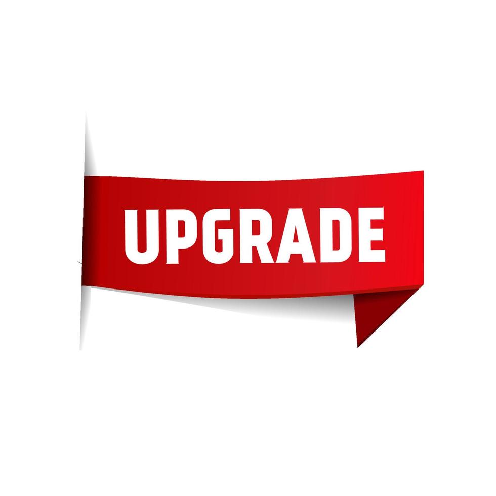 Upgrade - ribbon banner design. Flat vector illustration isolated on white background.