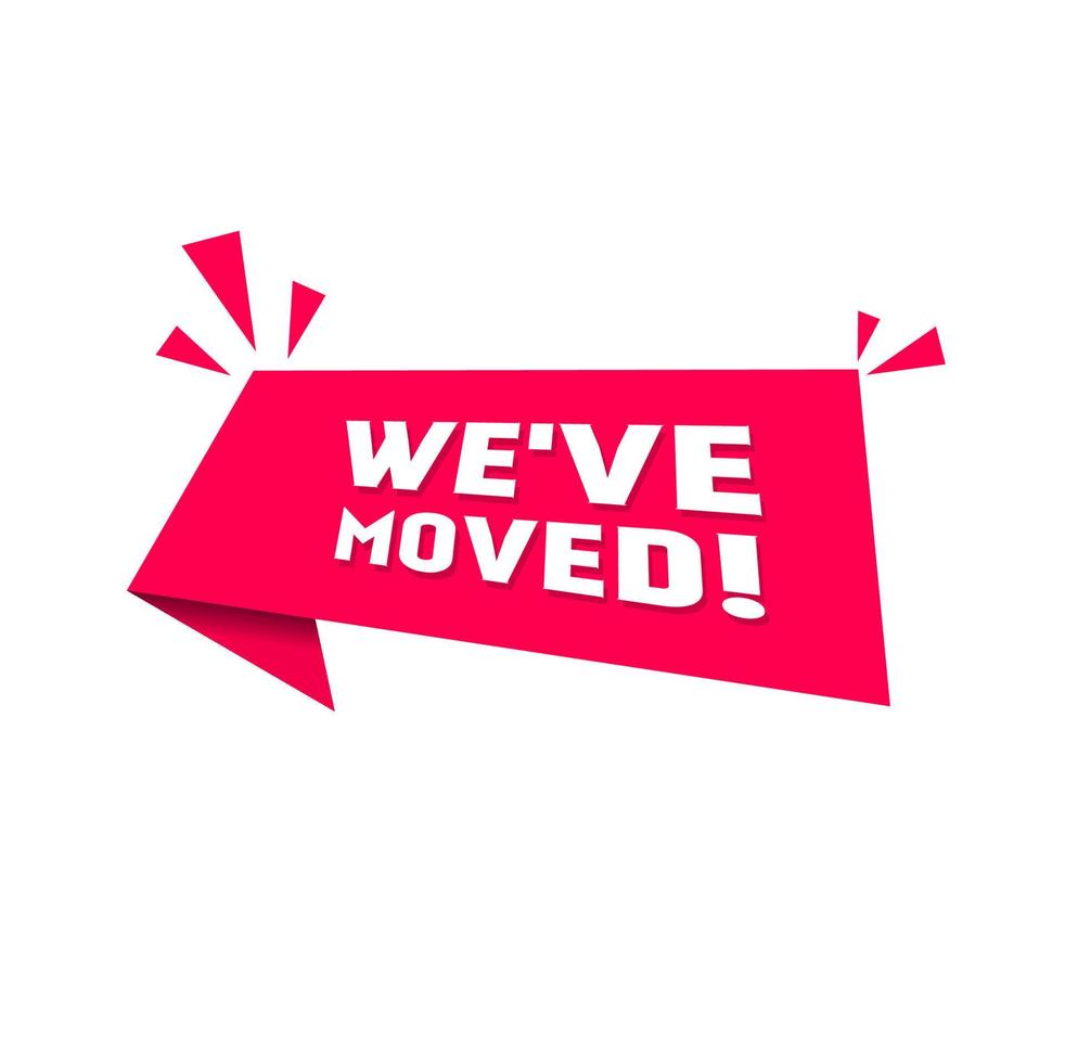 We have moved, banner. vector illustration. Flat design.