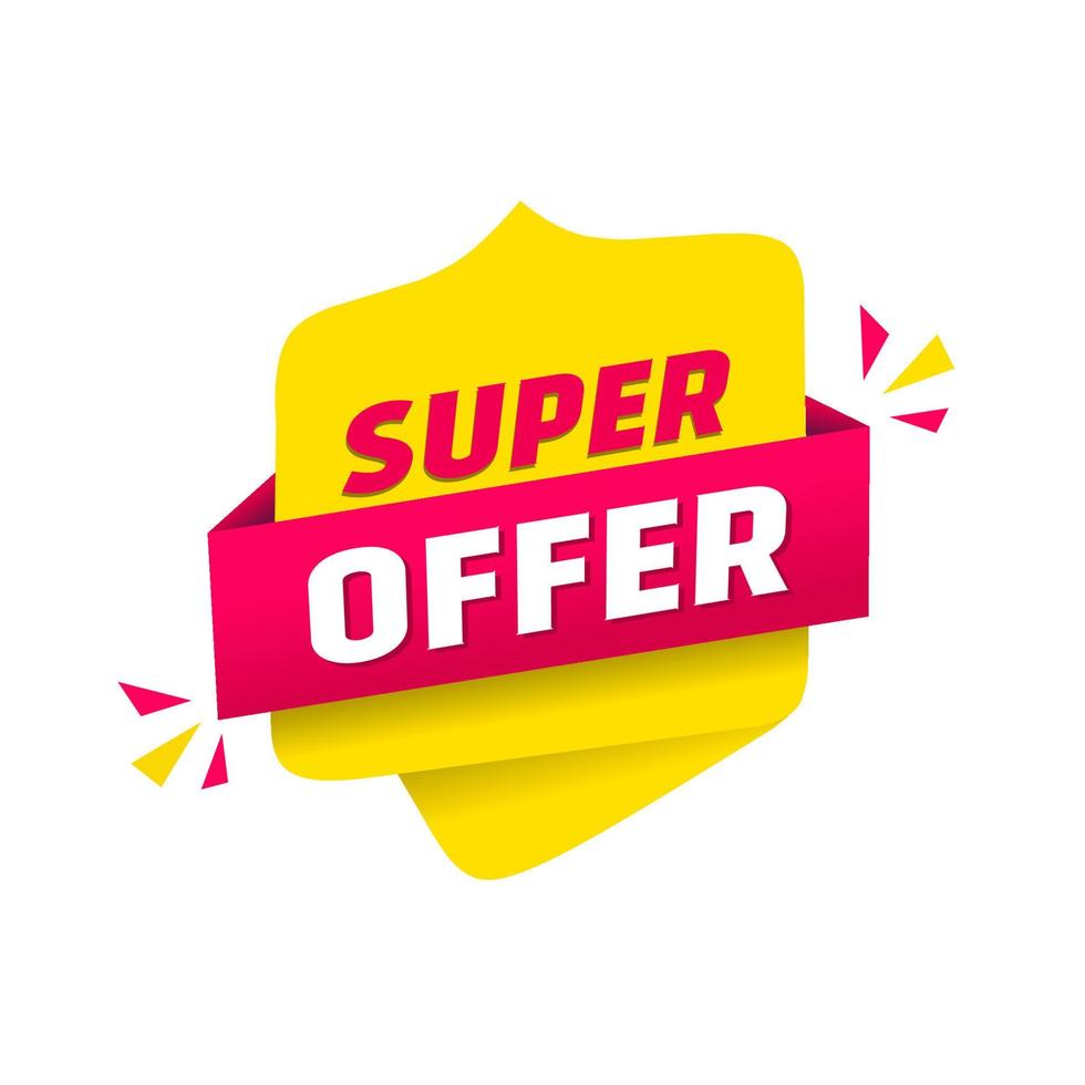 super offer banner vector template. Flat style web element.