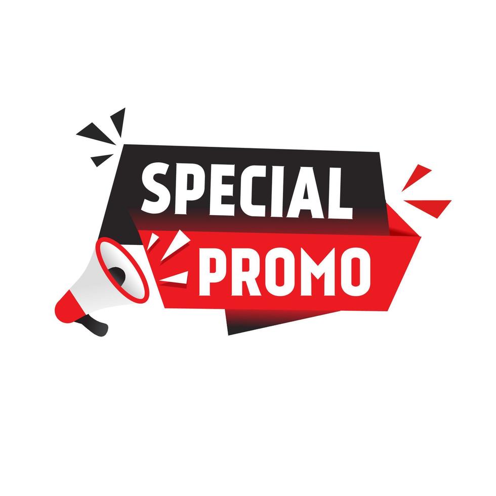 Special promo banner template with megaphone icon design. Web elements. Vector. vector