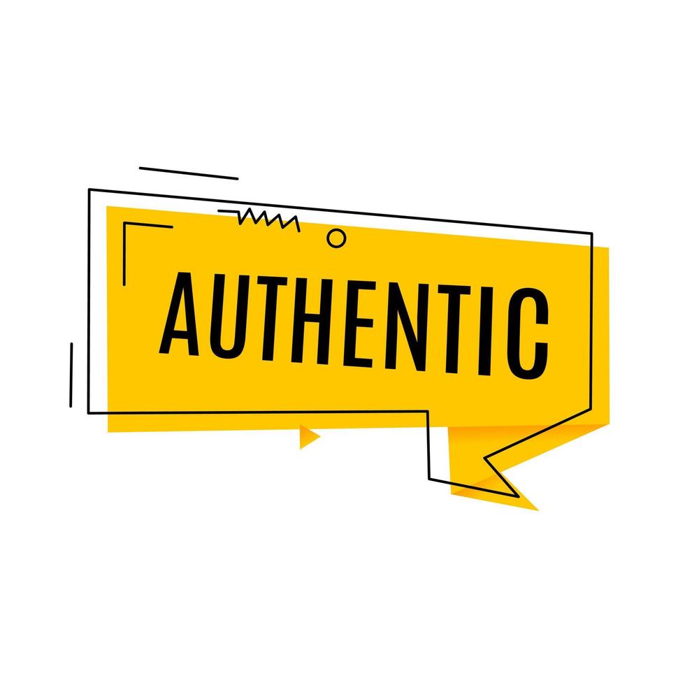 Authentic. Ribbon design for banner. modern Vector template.