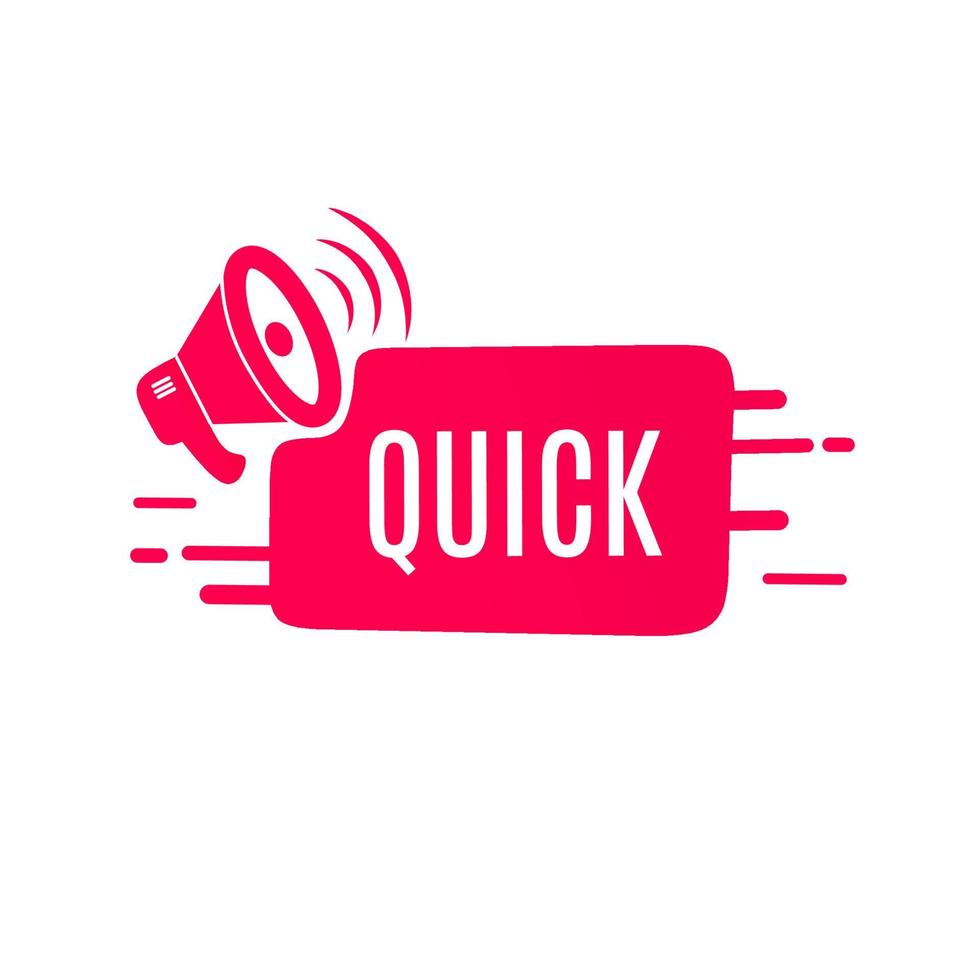 Quick. Flat Vector icon design. Banner template.