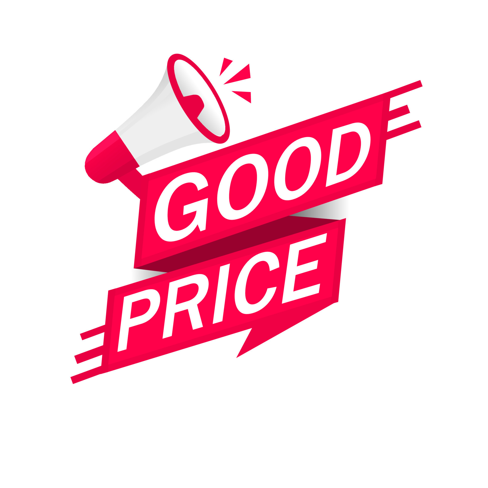 Good price banner with megaphone icon. Isolated design white background ...