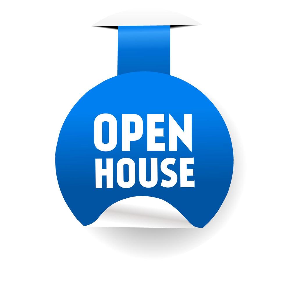 Open house banner. Round ribbon design. flat Vector template.