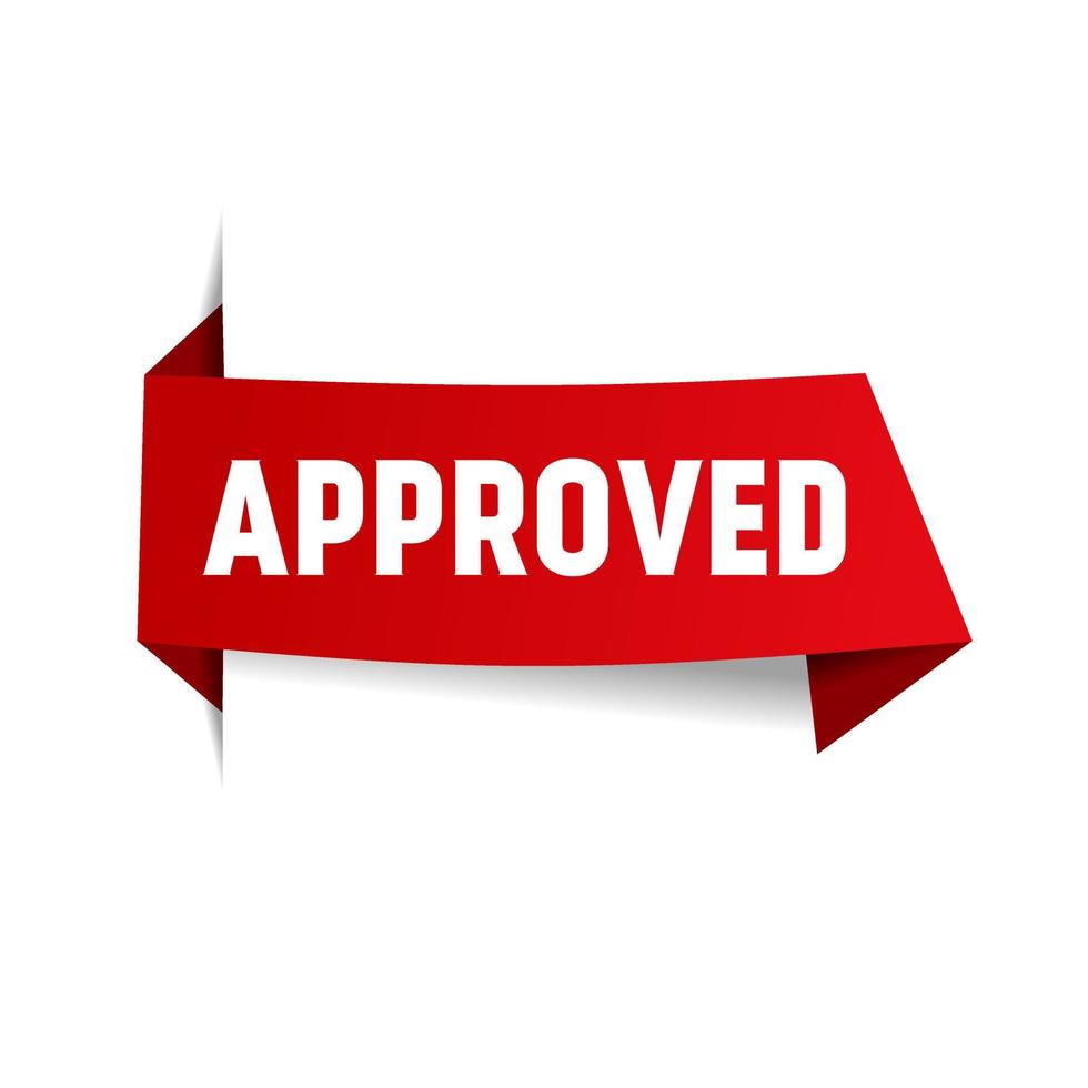 Vector approved label design. Banner template. Flat Web element.