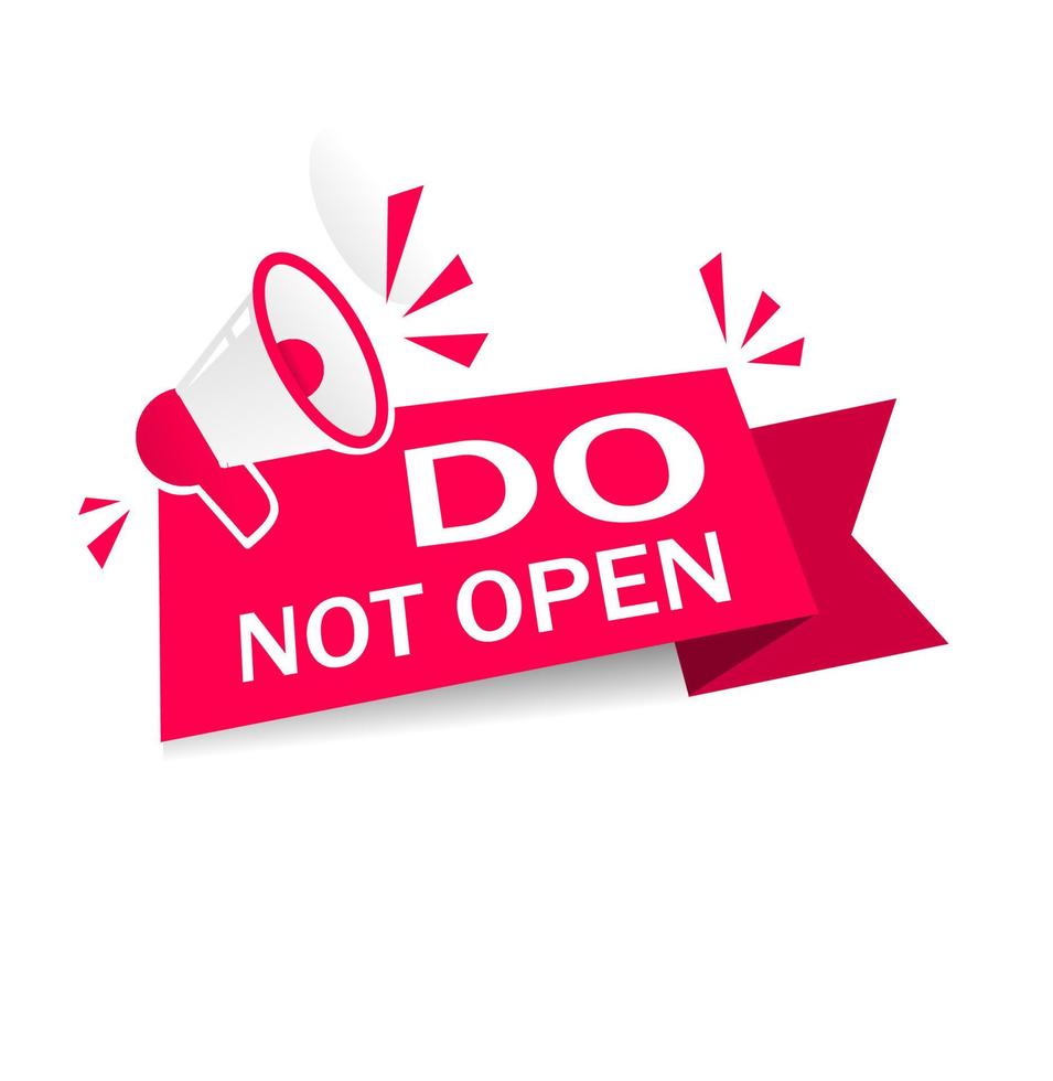 Do not open banner template megaphone. flat Vector icon.