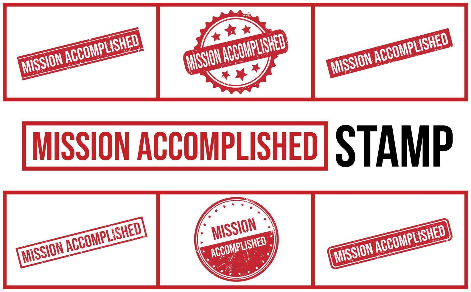 Mission Accomplished Rubber Stamp Set Vector