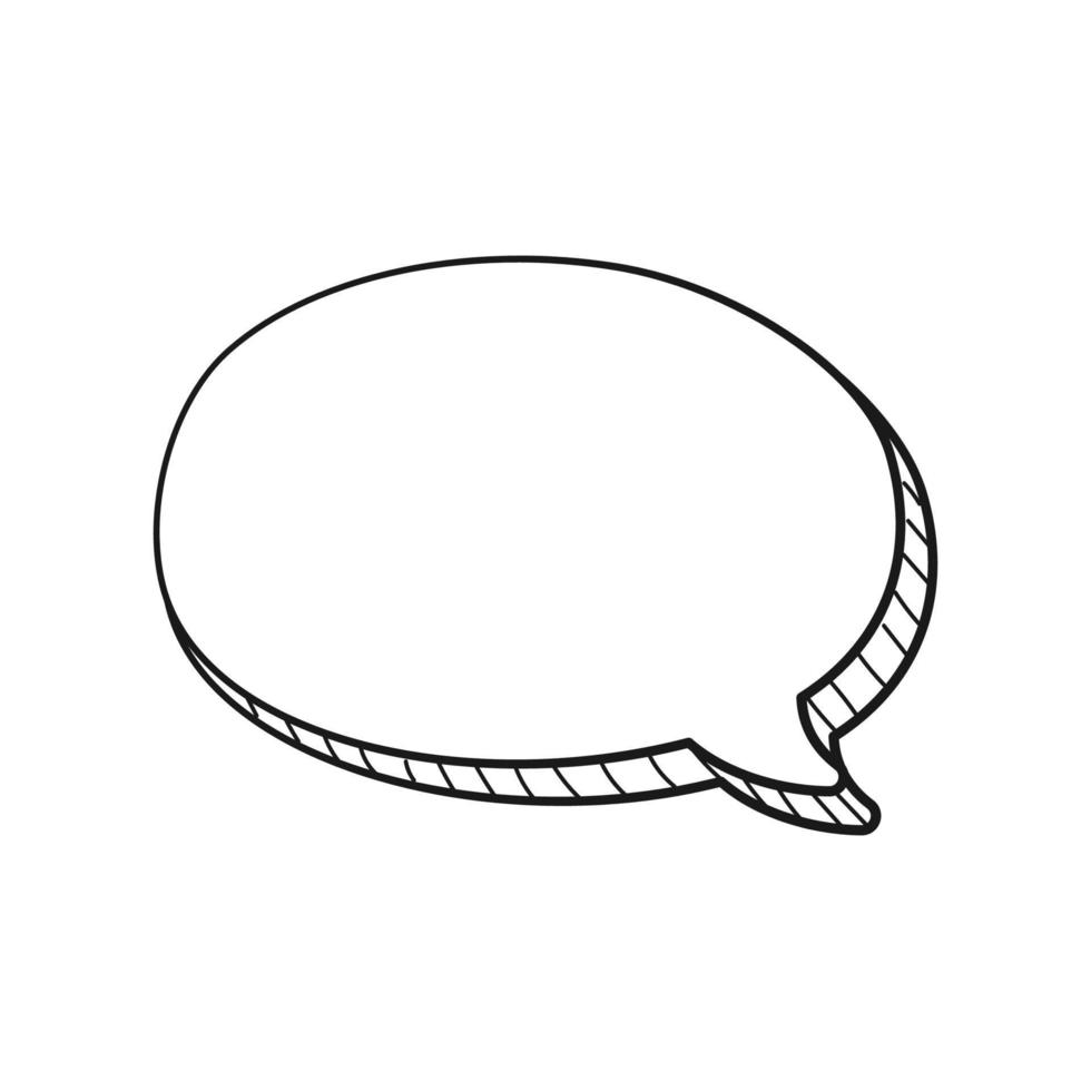 Comic speech bubble 3D doodle outline vector illustration 23089068 ...