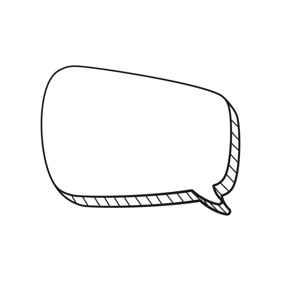 Comic speech bubble 3D doodle outline vector illustration