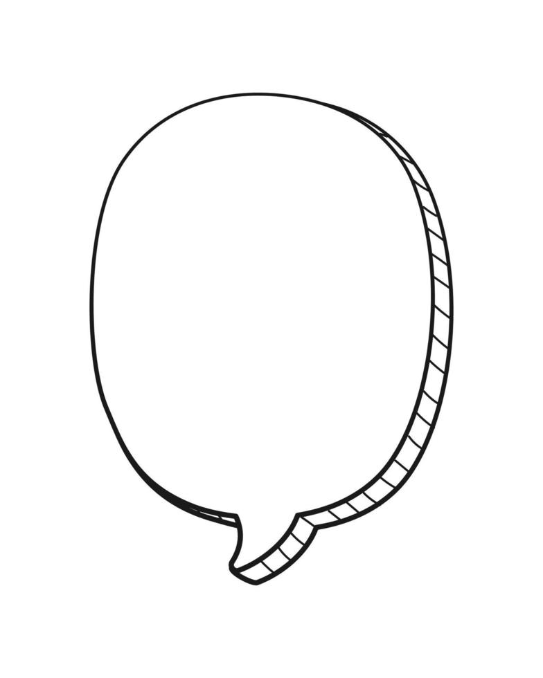 Comic speech bubble 3D doodle outline vector illustration