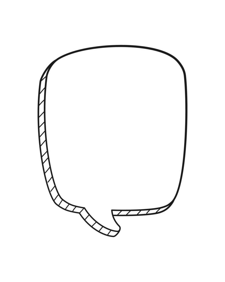 Comic speech bubble 3D doodle outline vector illustration