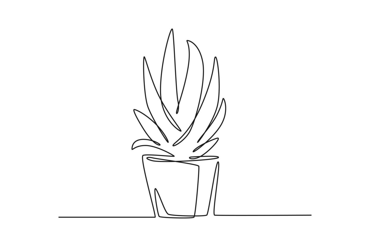 Continuous one line drawing plant for a beautiful environment. World environment day concept. Single line draw design vector graphic illustration.