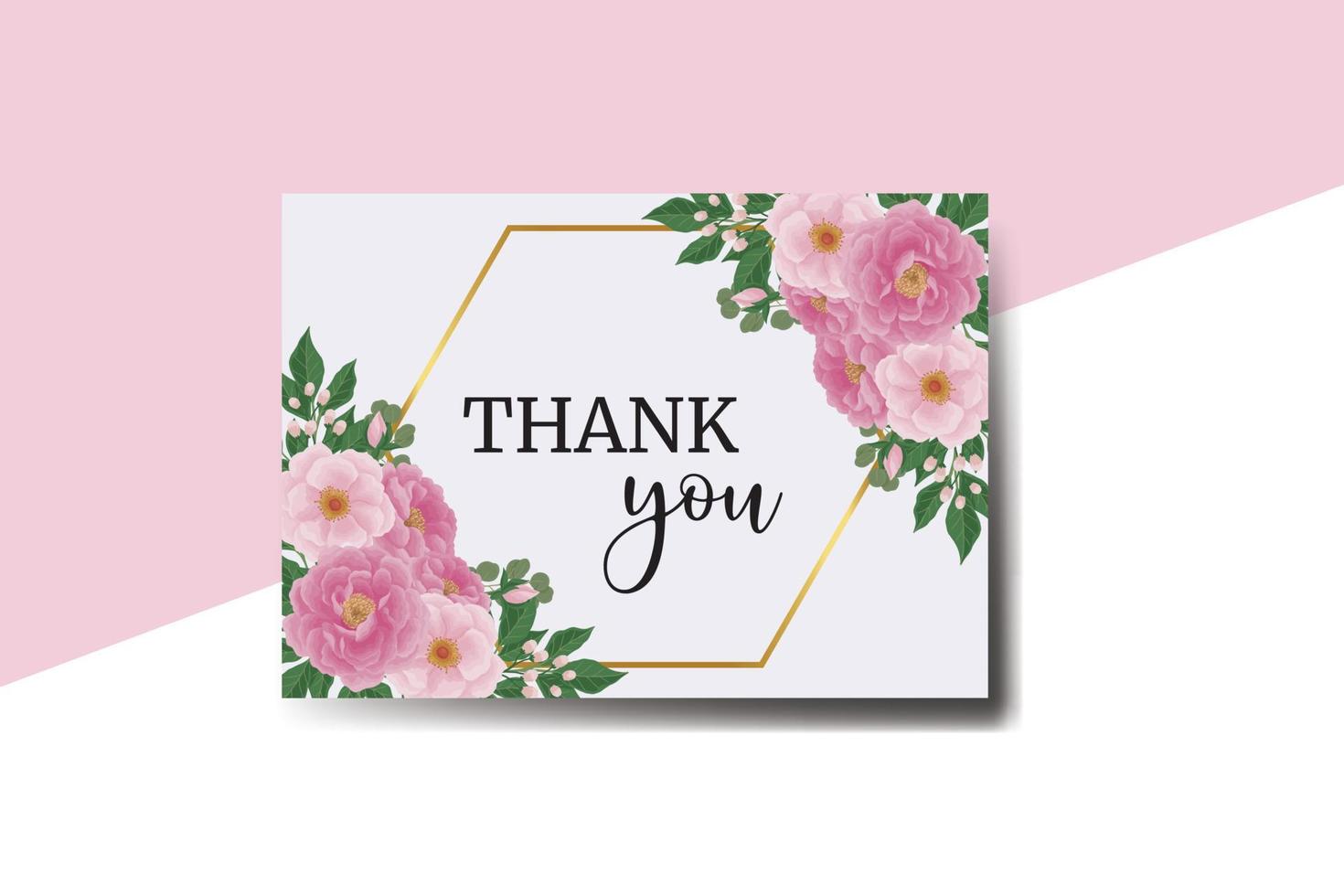 gracias usted tarjeta saludo tarjeta peonía flor diseño modelo vector