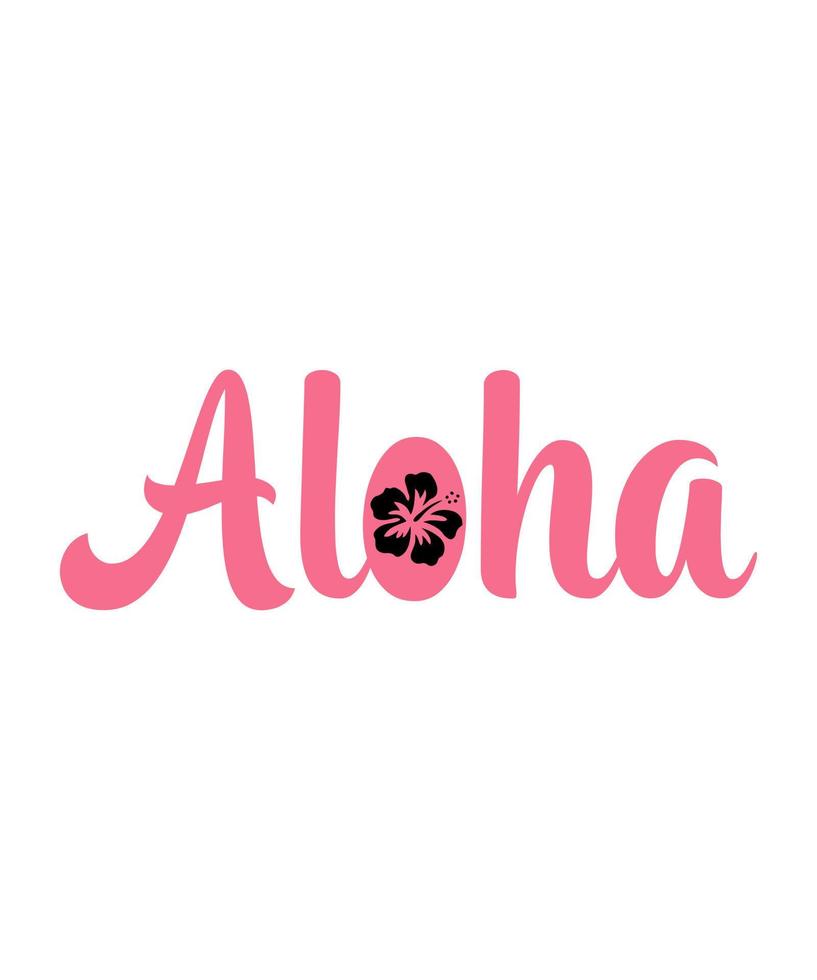 Aloha flowers aloha beaches logo t-shirt design vector