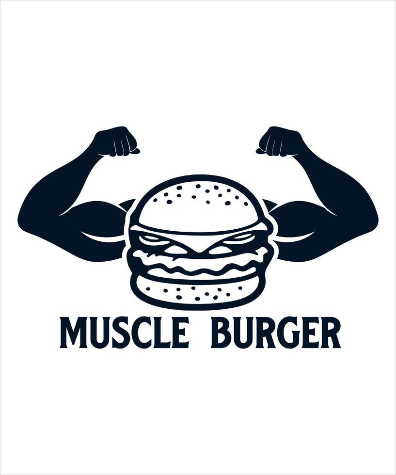 músculo hamburguesa ilustración diseño vector