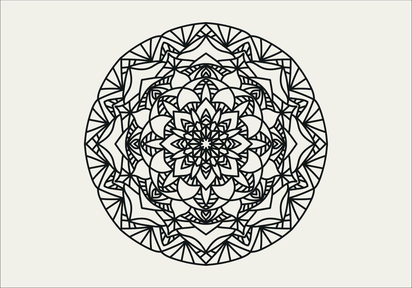 patrón circular en forma de mandala con flor para henna, mehndi, tatuaje, decoración. ornamento decorativo en estilo étnico oriental. esquema doodle mano dibujar ilustración vectorial. vector