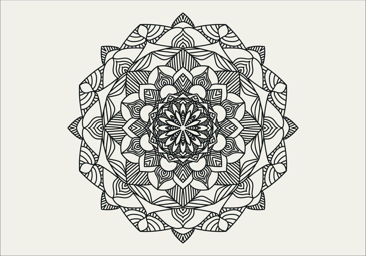 Circular pattern in form of mandala with flower for Henna, Mehndi, tattoo, decoration. Decorative ornament in ethnic oriental style. Outline doodle hand draw vector illustration.