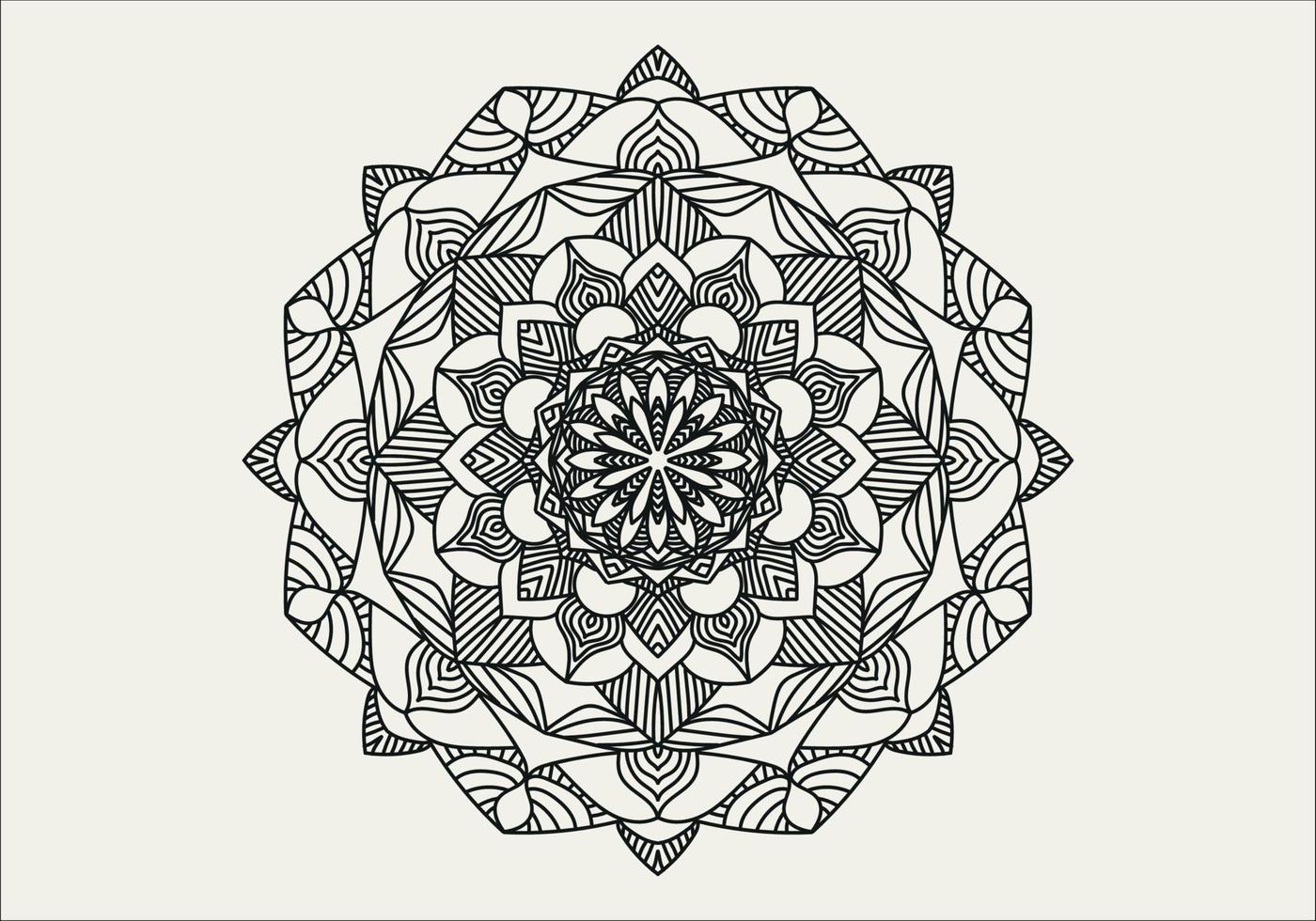 Circular pattern in form of mandala with flower for Henna, Mehndi, tattoo, decoration. Decorative ornament in ethnic oriental style. Outline doodle hand draw vector illustration.