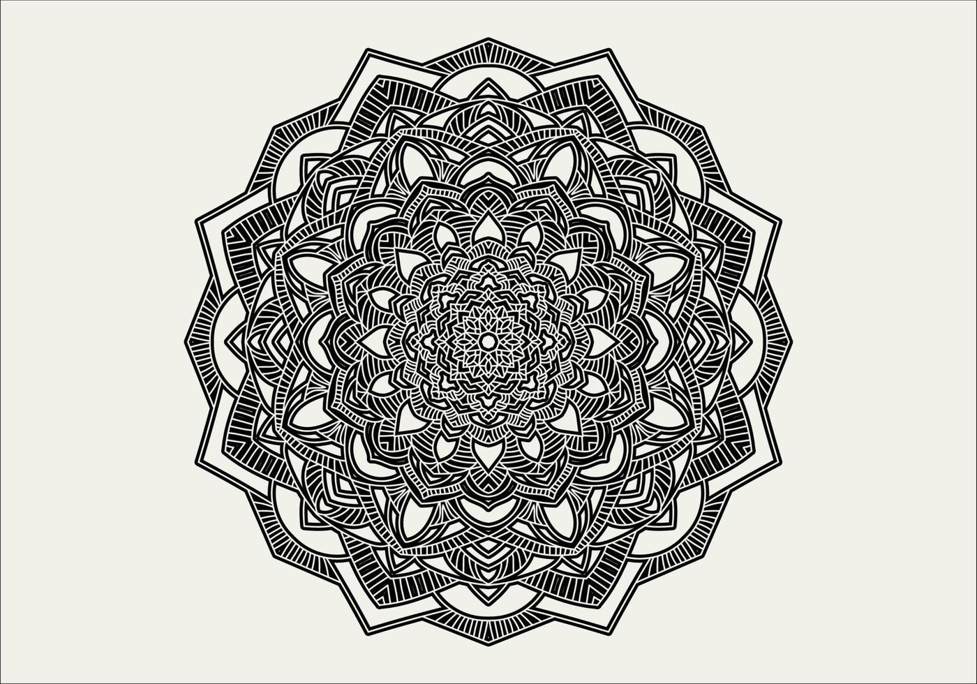 Circular pattern in form of mandala with flower for Henna, Mehndi, tattoo, decoration. Decorative ornament in ethnic oriental style. Outline doodle hand draw vector illustration.