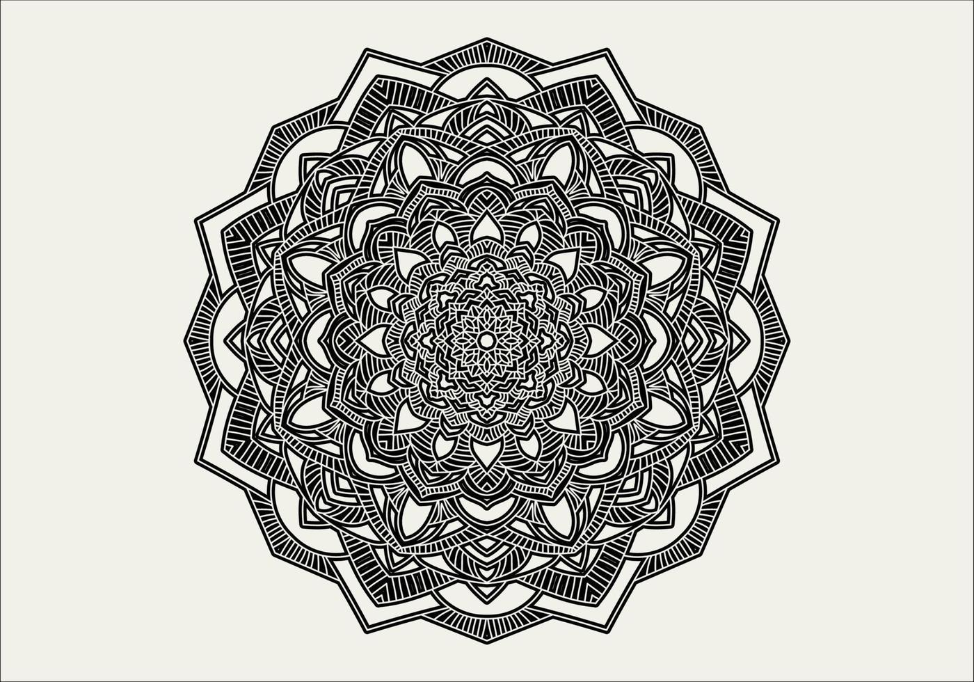 Circular pattern in form of mandala with flower for Henna, Mehndi, tattoo, decoration. Decorative ornament in ethnic oriental style. Outline doodle hand draw vector illustration.