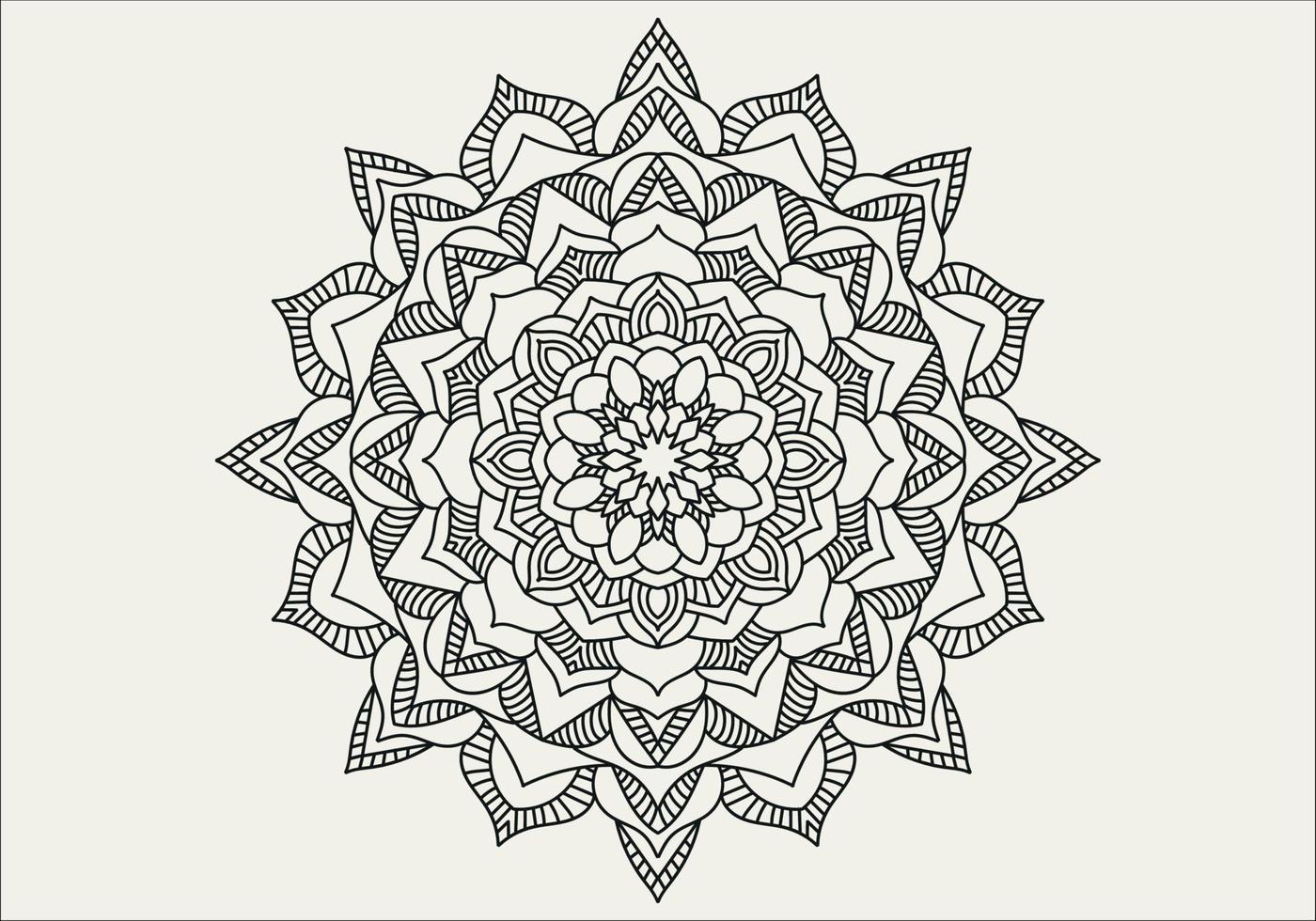 Circular pattern in form of mandala with flower for Henna, Mehndi, tattoo, decoration. Decorative ornament in ethnic oriental style. Outline doodle hand draw vector illustration.