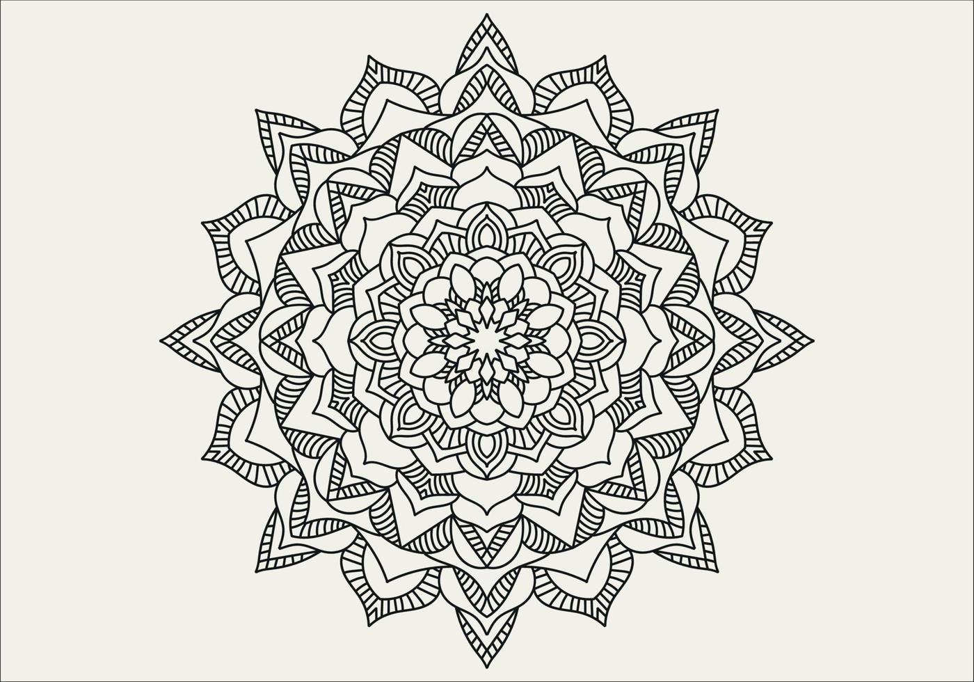 Circular pattern in form of mandala with flower for Henna, Mehndi, tattoo, decoration. Decorative ornament in ethnic oriental style. Outline doodle hand draw vector illustration.