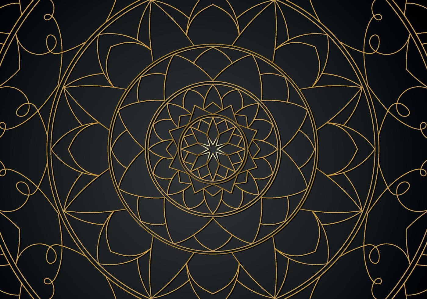 luxury ornamental mandala design background in gold color vector