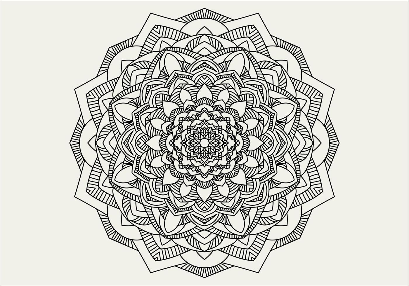 Circular pattern in form of mandala with flower for Henna, Mehndi, tattoo, decoration. Decorative ornament in ethnic oriental style. Outline doodle hand draw vector illustration.