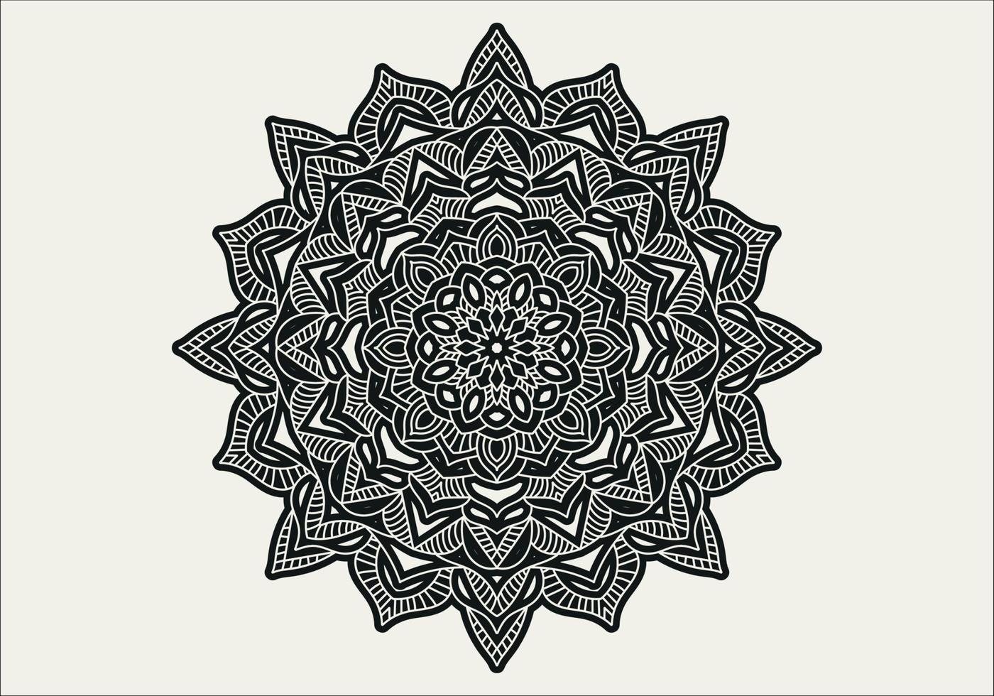 Circular pattern in form of mandala with flower for Henna, Mehndi, tattoo, decoration. Decorative ornament in ethnic oriental style. Outline doodle hand draw vector illustration.