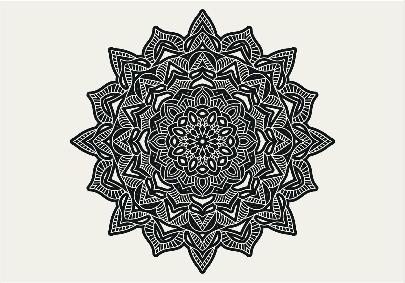 Circular pattern in form of mandala with flower for Henna, Mehndi, tattoo, decoration. Decorative ornament in ethnic oriental style. Outline doodle hand draw vector illustration.