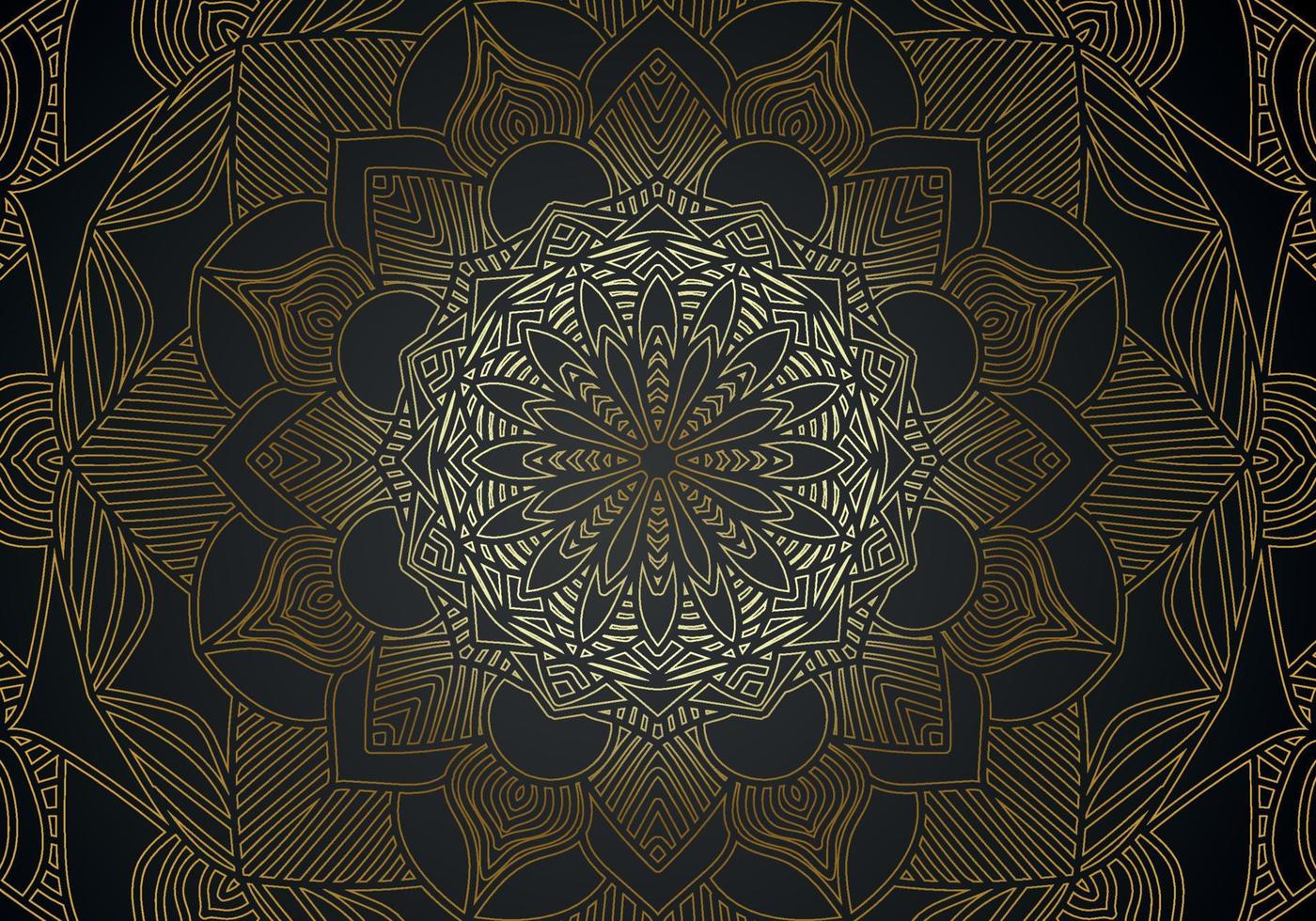 luxury ornamental mandala design background in gold color vector