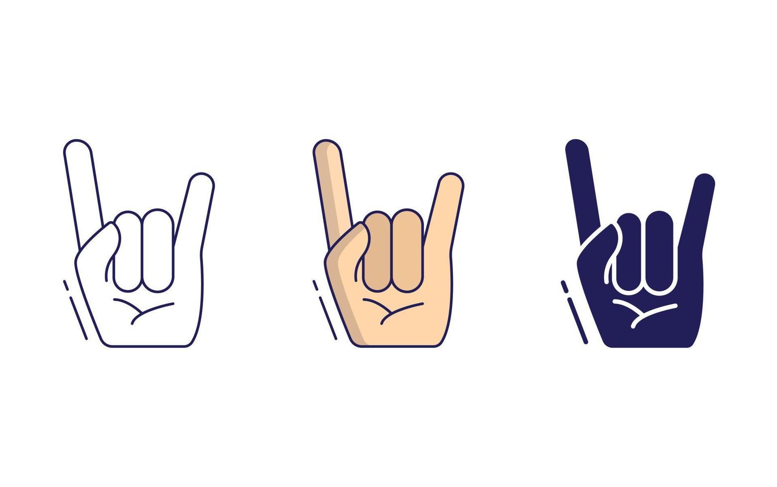 Horns up vector icon