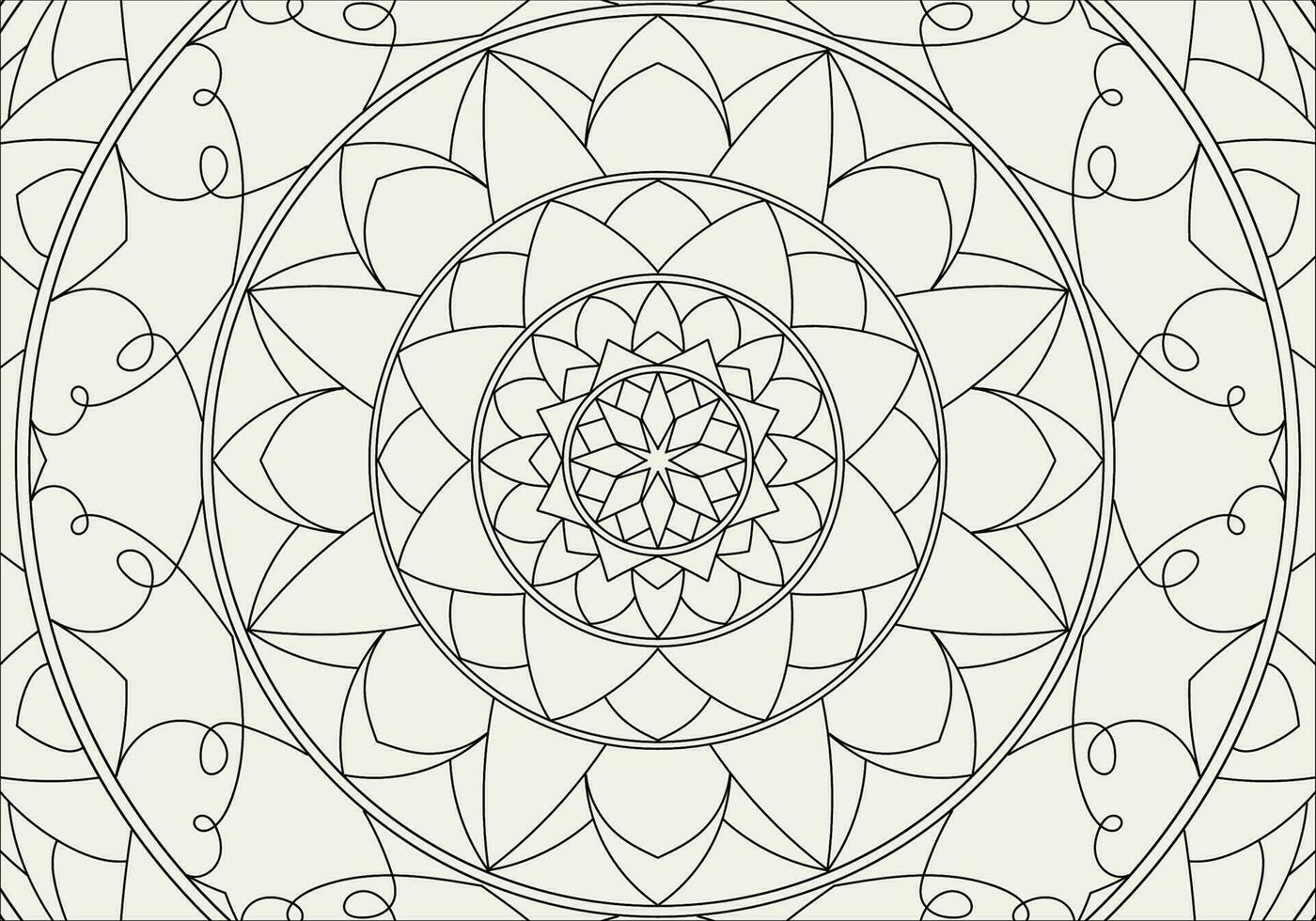 Circular pattern in form of mandala with flower for Henna, Mehndi, tattoo, decoration. Decorative ornament in ethnic oriental style. Outline doodle hand draw vector illustration.