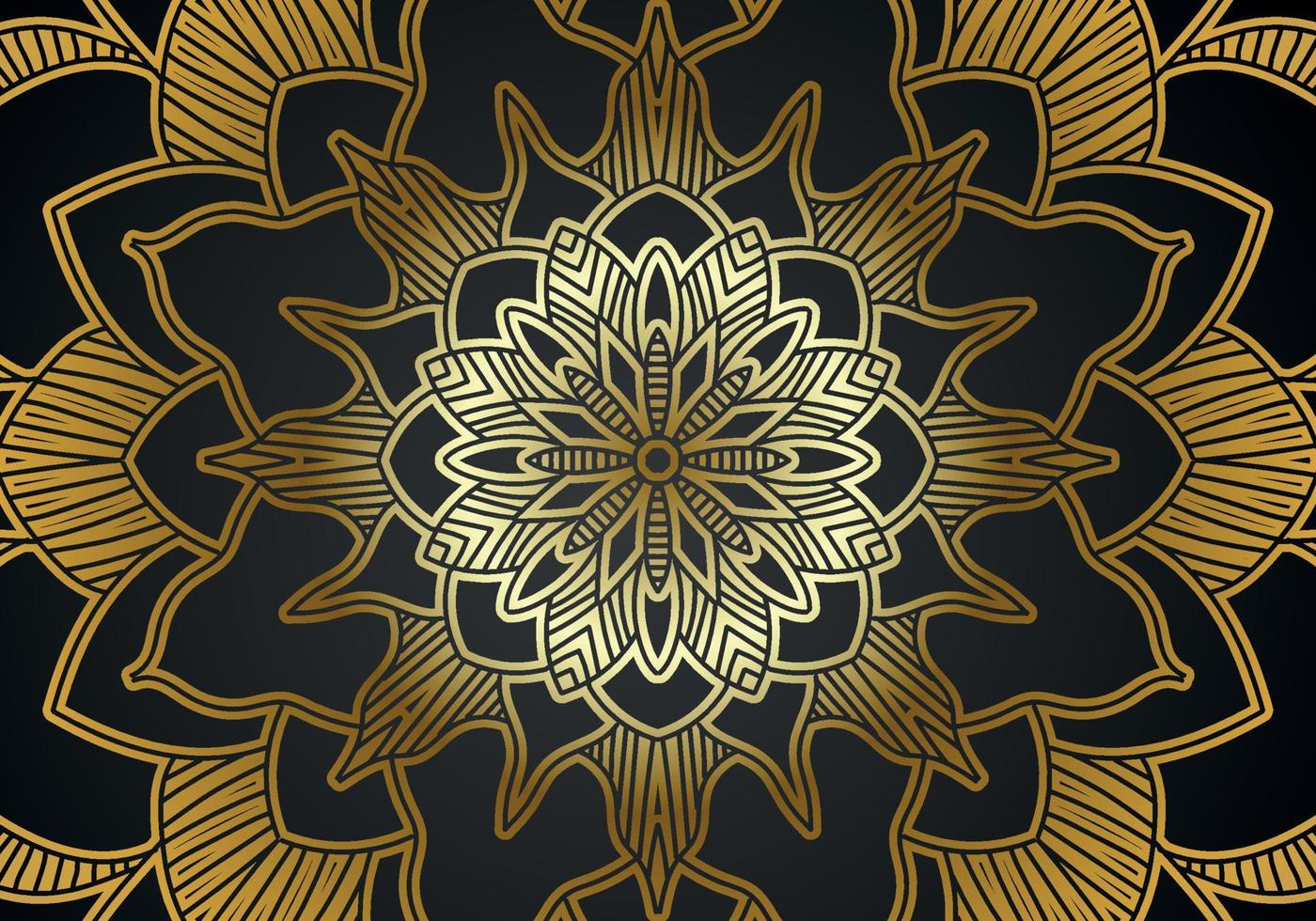 luxury ornamental mandala design background in gold color vector