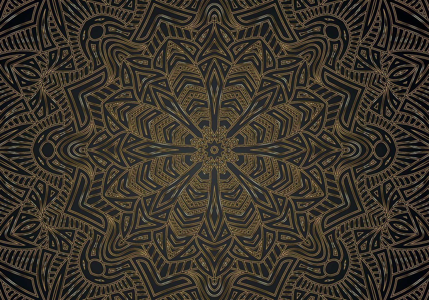 Luxury ornamental mandala design background in gold color vector. Vector islamic background