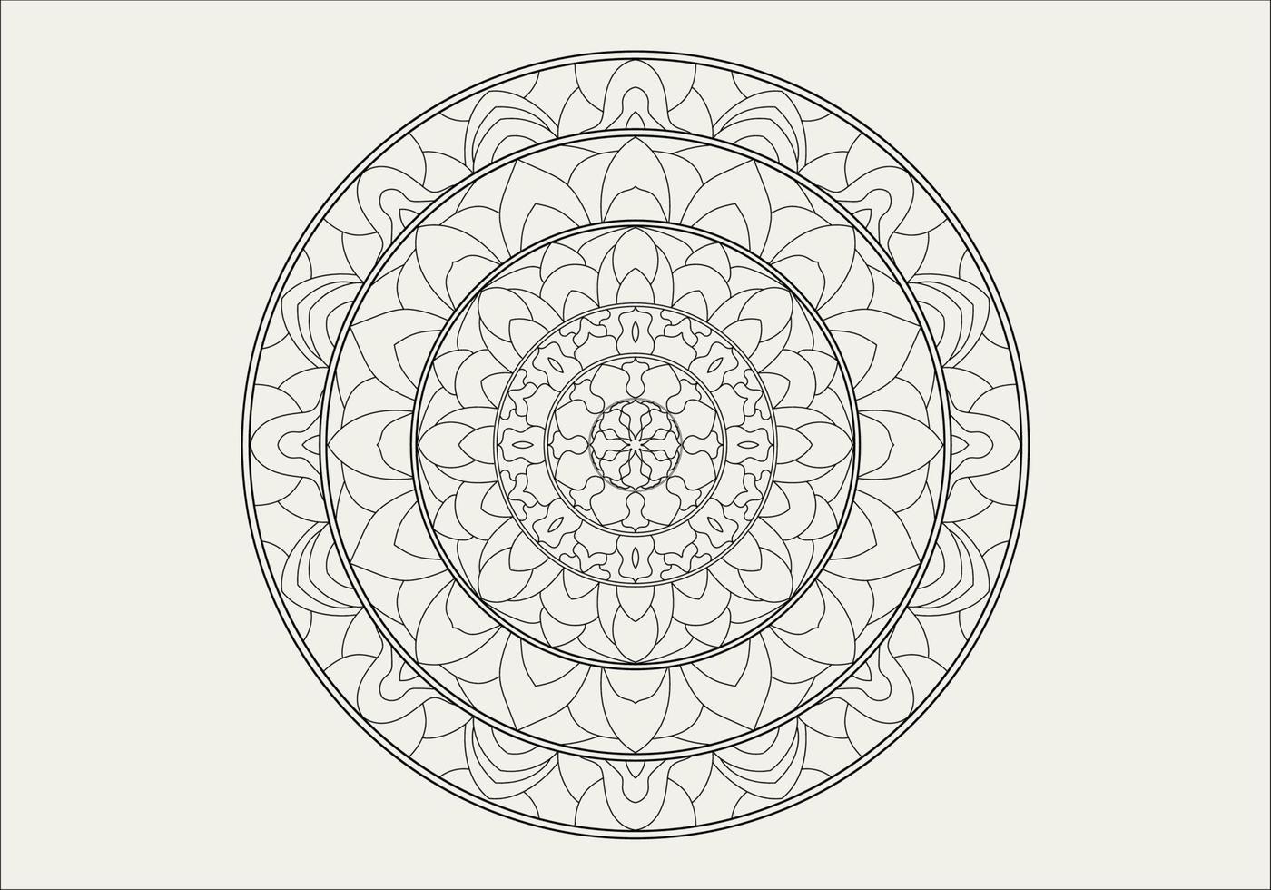 Circular pattern in form of mandala with flower for Henna, Mehndi, tattoo, decoration. Decorative ornament in ethnic oriental style. Outline doodle hand draw vector illustration.