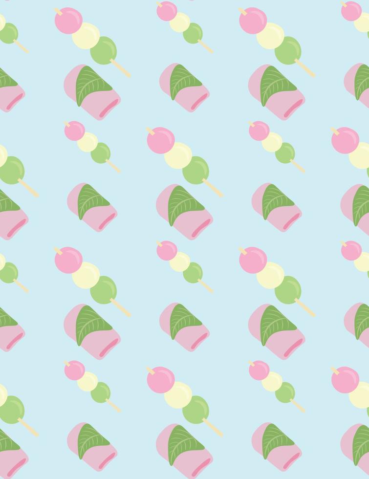 Pattern of sakuramochi and dango vector