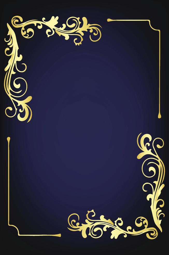 Abstract Vector golden Floral Frame Background Free Vector File