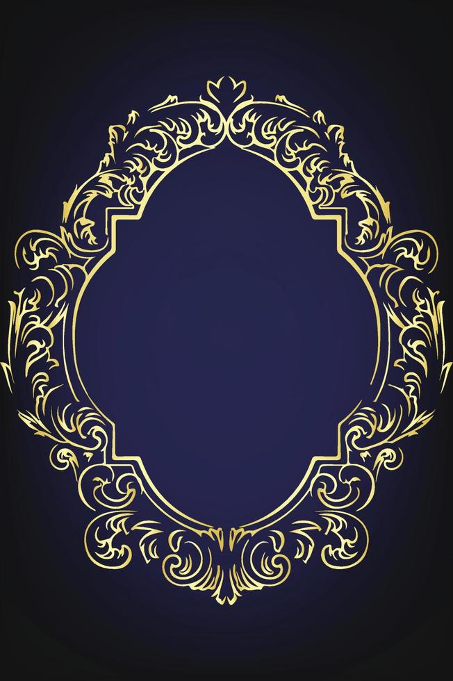 Abstract Vector golden Floral Frame Background Free Vector File ...