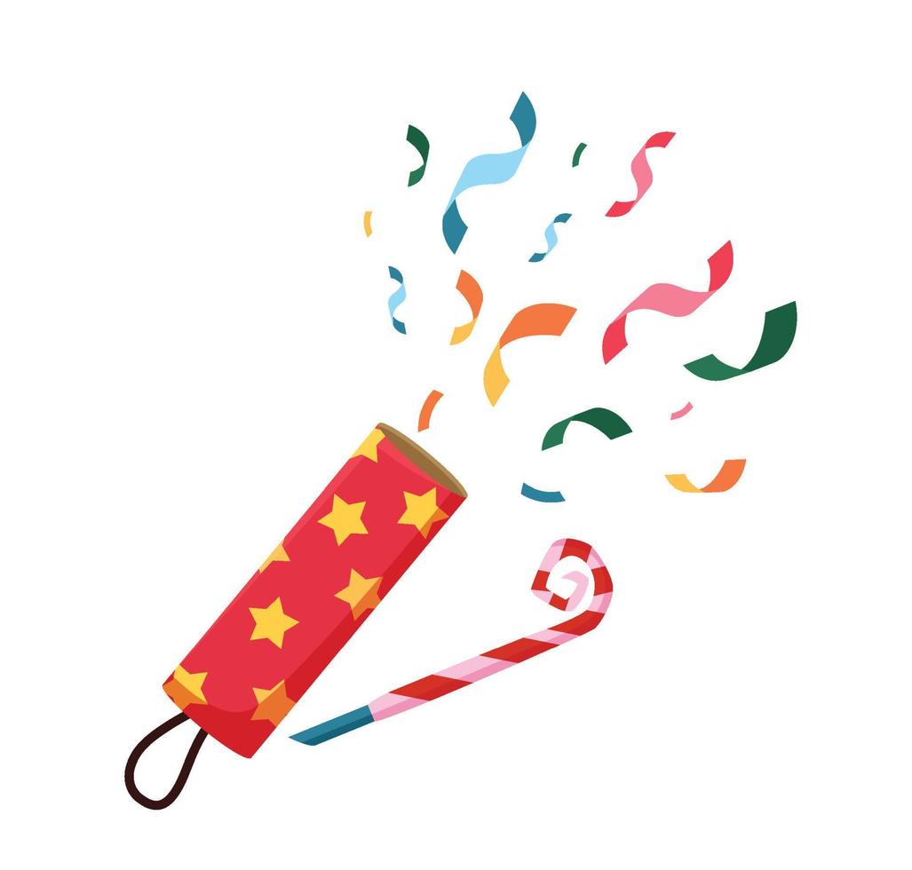 Party Icon. Confetti popper illustration vector