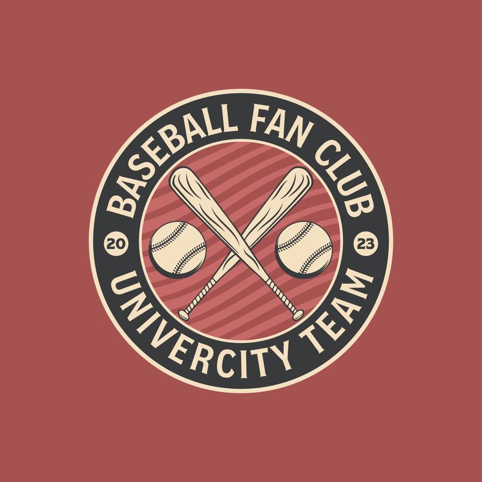 Baseball Fan Club Vintage Badge Logo Design. Univercity Team Baseball Vintage Badge Illustration vector