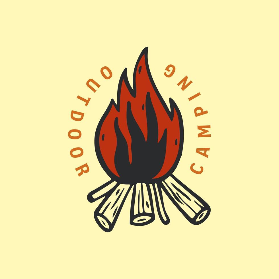 Outdoor Camping Retro vintage Badge Logo. Summertime Vintage T-shirt Design. Camping Illustration Logo vector