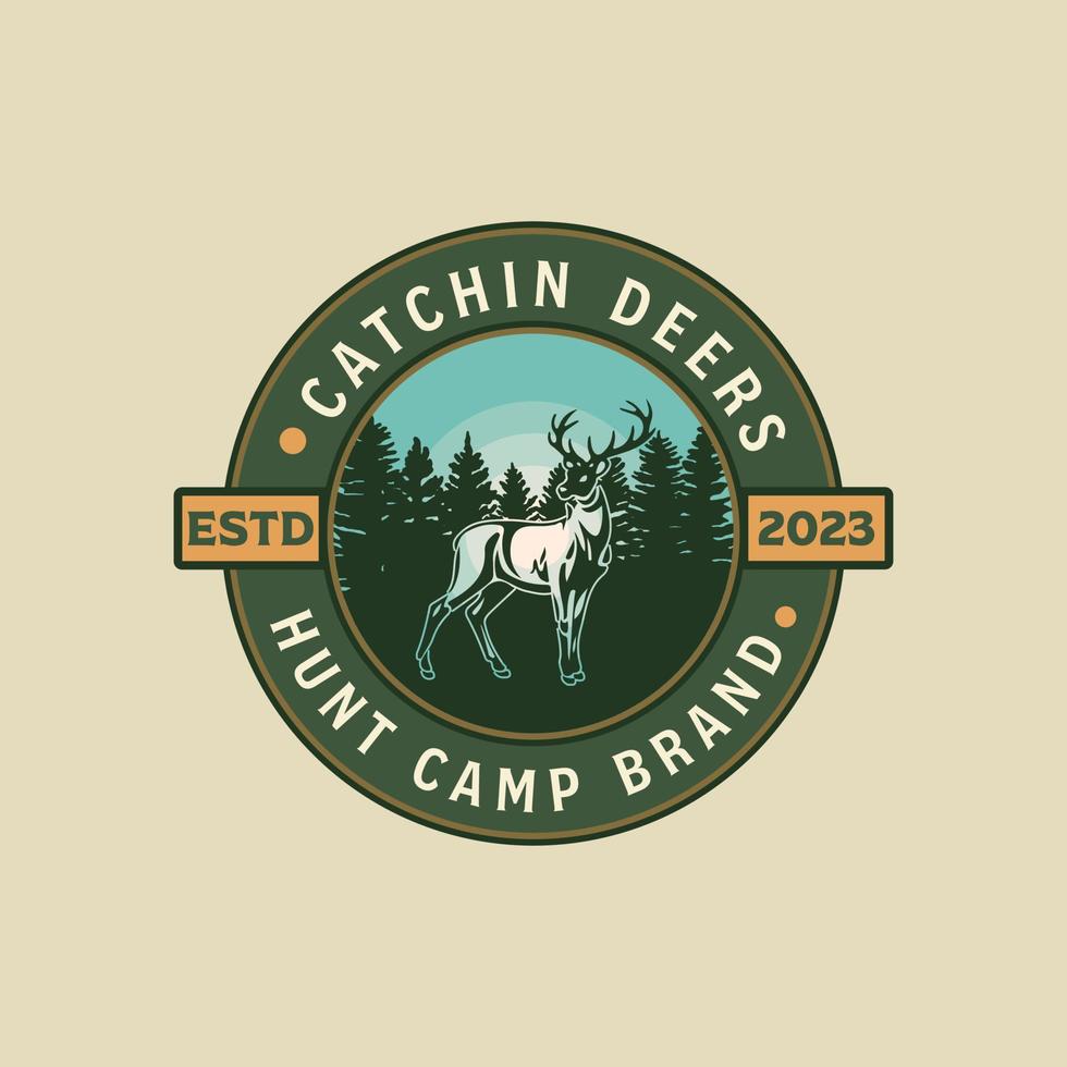 Outdoor Adventure Summer Vibe Catchin Deers Hunt camp brand badge