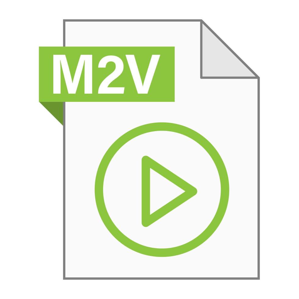 Modern flat design of M2V file icon for web vector