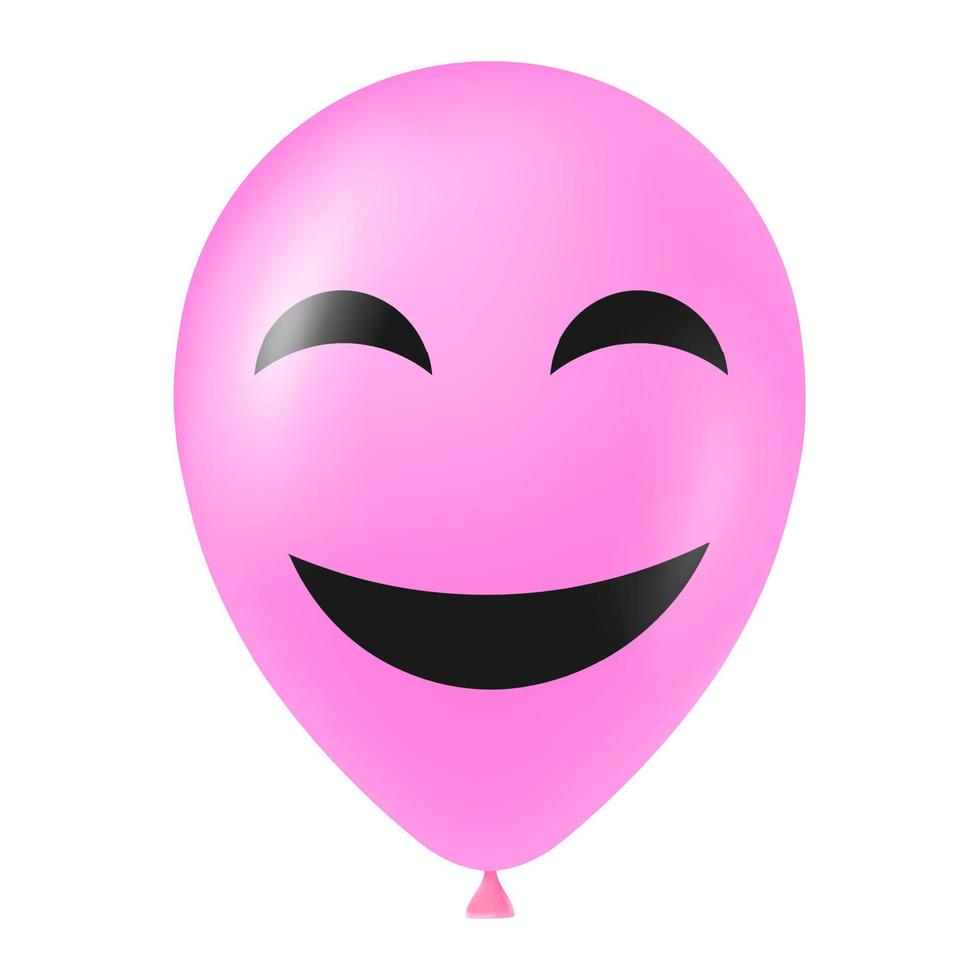 Halloween pink balloon illustration with scary and funny face vector