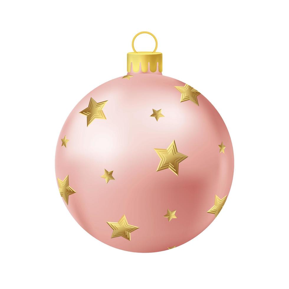 Beige Christmas tree ball with gold star vector