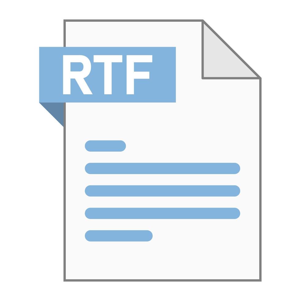 Modern flat design of RTF file icon for web vector