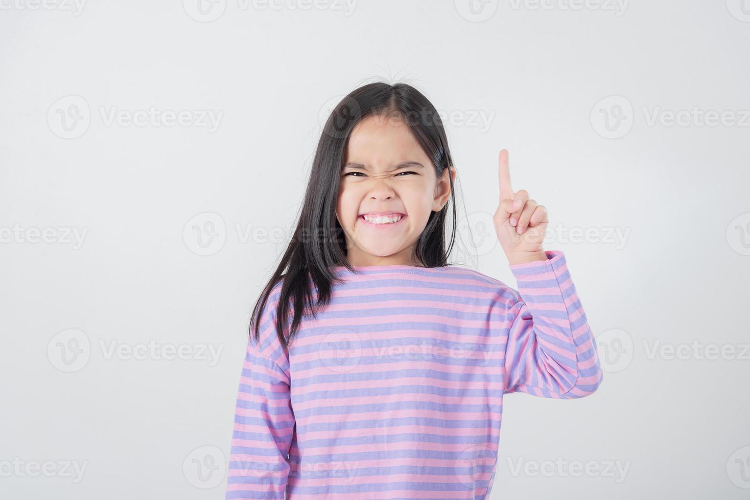 Image of Asian child posing on white  background photo