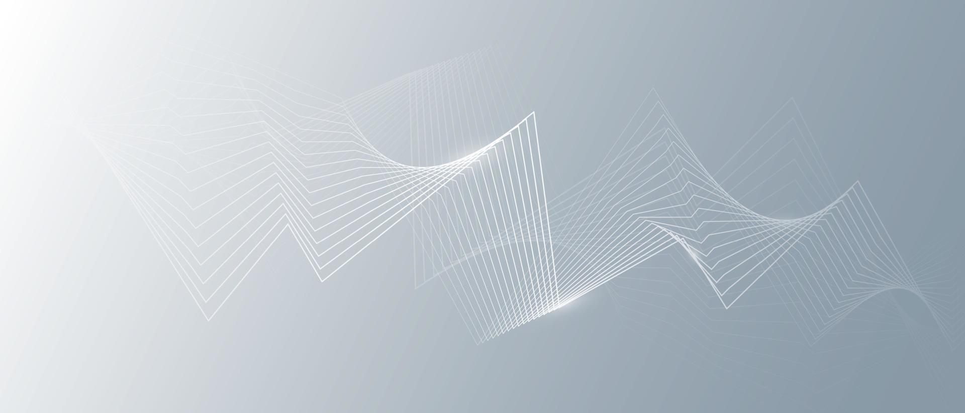 Grey white abstract background with flowing particles. vector